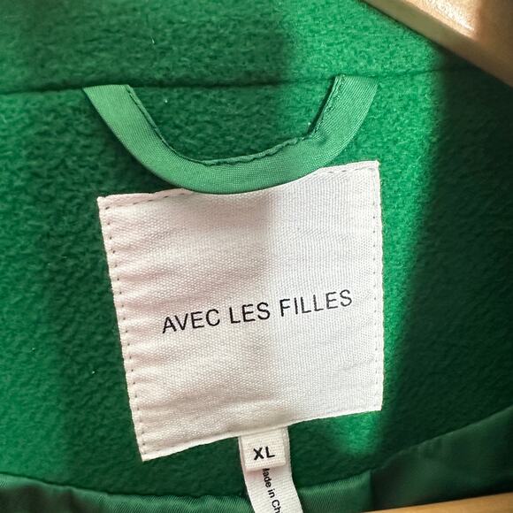 ANTHROPOLOGIE x AVEC LES FILLES Double-Breasted Coat Kelly Green Sz XL $268 - Picture 5 of 6